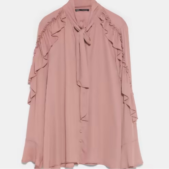 ZARA Ruffled Flowy Blouse - Picture 4 of 8